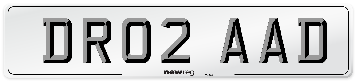 DR02 AAD Number Plate from New Reg
